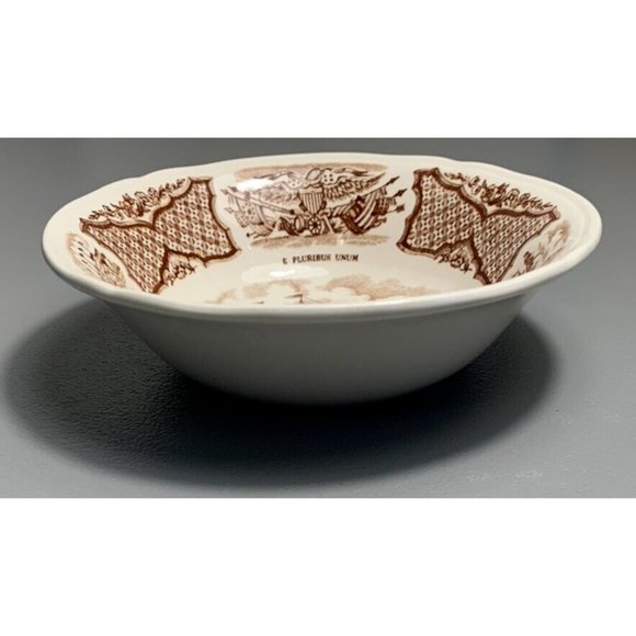 Alfred Meakin Staffordshire England Fair Winds USS Portsmouth Dish Berry Bowl - Picture 3 of 3